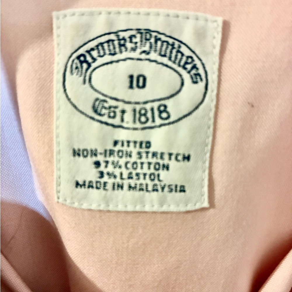 Brooks Brothers Pink Fitted Non-Iron Shirt
Size 12 - Picture 5 of 10